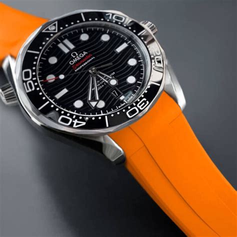 omega watch orange dial|genuine omega seamaster rubber strap.